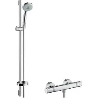 Hansgrohe Brausenkombi Croma 100 Ecostat 1001 SL u. Brausestange Unica 27085000