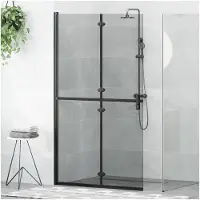 vidaXL Walk-In Duschwand Schwarz 110 x 6,5 x 190 cm