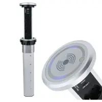 TecLines TVS006S versenkbare 3-fach Steckdosenleiste mit USB A/C, Qi, silber
