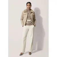 MADELEINE Kurzjacke "Jacke Kurzjacke, abnehmbarer Fake-Fur-Kragen", Damen, Gr. 36, cappuccino, Modern, regular fit, V-Ausschnitt, Jacken Kurzjacke