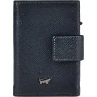 Braun Büffel Minigeldbörse ROBIN RFID Slim Wallet Münzfach blau Herren - Leder