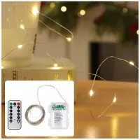 Ideoon LED-Micro-Lichterkette 10m mit 100 warmweissen LEDs: Batteriebetrieben, inkl. Fernbedienung, 8 Leuchtmodi & Timer für gemütliche Dekoration