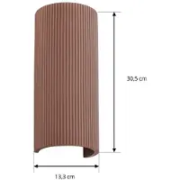 LINDBY Colja Wandleuchte, Gips, Höhe 30,5 cm, braun, rund - , Colja, dimmbar, Braun / Rost, für Wohnzimmer, Gips / Ton, Modern