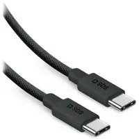SBS USB-C 2.0 Lade- und Datenkabel 240W 2 Meter aus geflochtenem, verhedderungsfreiem Nylon