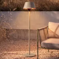 LUCANDE Vamio Stand-Heizstrahler, silber, 210 cm, IP54, Remote - , Vamio, Beige, Aluminium, Modern