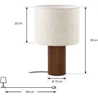 LINDBY Tischlampe Kimiko , Holz dunkel, für Wohn- / Esszimmer, Holz, Skandinavisch, Tischlampe