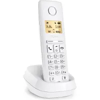 Gigaset PURE 100, Analoges/DECT-Telefon, Kabelloses Mobilteil, Freisprecheinrichtung, 50 Eintragungen, Anrufer-Identifikation, Weiß