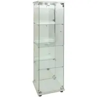 PXloue VITRINE mit LED-Beleuchtung - Staubdicht Weiß für Wohnzimmer