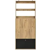 STILVORA Schuhschrank aus Spanplatte, Natur/Schwarz, B75/T24/H180 cm, 3 Fächer