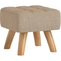HOMCOM Fußhocker Polyester 27L x 27B x 26H cm Braun