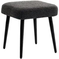 STILVORA Fußhocker Polyester Dunkelgrau 42x42x47 cm mit Stahlbeinen