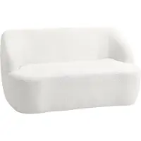 HOMCOM 2-SITZER-SOFA 142 cm Couch Polstersofa mit Armlehne, geschwungenem Design Creme