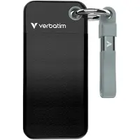 Verbatim Pocket SSD, 512 GB, USB Typ-C, 3.2 Gen 2 (3.1 Gen 2), 1000 MB/s, 10 Gbit/s, Schwarz, Grau