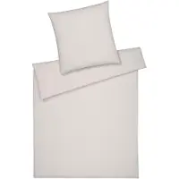 Elegante Soft-Flanell Bettwäsche Mono creme 135x200 cm + 80x80 cm