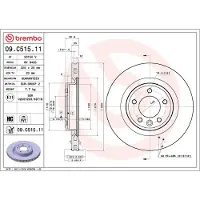 Brembo Bremsscheibe 09.C515.11, hinten, belüftet, hochkarbonisiert, 1 Stück