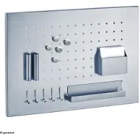 Zeller -Presente Memobord Edelstahl 50 x 35 cm mit Utensilien wie Magnete, Schlüsselhaken