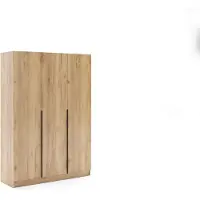 BM-Möbel Schiebetürenschrank Riva 150 cm - Eiche Craft Gold (Platzsparend 42 cm tief)