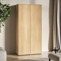 Lomadox Schlafzimmer Kleiderschrank 92 cm breit in Eiche mit 2 Türen & Softclose-Funktion - RAFINA-131