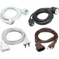 Kopp 143201018 Verlängerung, Schutzkontakt-Stecker und Schutzkontakt-Kupplung mit 3m Leitung, erhöhter Berührungsschutz, Farbe: weiß - 10 Stück