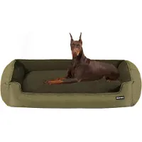 Sonstiges Hundebett abnehmbar und waschbar, erhöhter Rand, rutschfeste Unterseite, Olivgrün, 120 x 90 x 30 cm