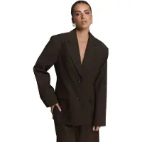 Alix The Label Damen Blazers Ladies Woven Fitted Blazer - Bruin - Größe S
