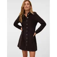 Vero Moda Cordkleid "VMDAISY LS SHORT CORD DRESS NOOS", Damen, Gr. XS, N-Gr, chocolate torte, Cord, Obermaterial: 100% Baumwolle, unifarben, kurz, Kleider Cordkleid, Baumwolle, Cord