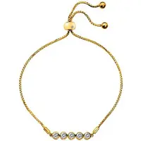 Hot Diamonds - Charming gold-plated bracelet with topaz and genuine diamond Gemstone DL699