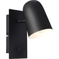 Lightbox schwenkbarer Wandspot, 20 x 10 x 16 cm, E14, Schalter, Metall, schwarz