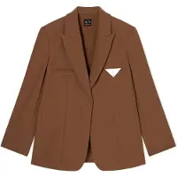 Armani Exchange für Damen. XW001938AF21529U6136 Brauner Pico-Blazer (M), Lässig, Klassisch, Polyester