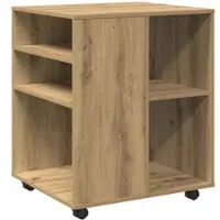 Helloshop26 - Rollbarer Büroschrank 60 x 53 x 72 cm modernes Design mit Rollen Eichenholzkonstruktion handgefertigt
