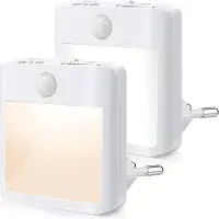 SASSEY 2 Stück LED Nachtlicht Steckdose Dimmbar Warmweiß und Kaltweiß mit Bewegungsmelder und Dämmerungssensor für Treppe, Schlafzimmer, Flur