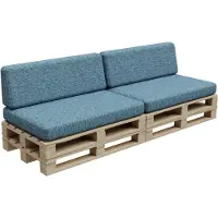 POOM Palettenkissen, Palletenpolster, Gartenkissen, PFBG (2X Set (120x80 + 120x35), Maritim)