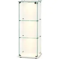 PXloue VITRINE 3-Stöckig mit LED Staubdicht Weiß