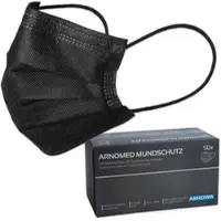 Arnowa Arnomed Mundschutz Schwarz 3-Lagig Typ Iir 50 ST