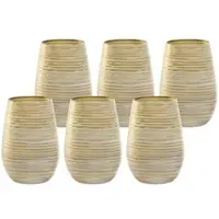 Stölzle Lausitz TWISTER Becher 465 ml weiß-gold 6er Set