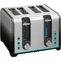 Dopwii 4-Scheiben-Toaster mit 7 Bräunungsstufen, Aufwärm-, Auftau- und Abbruchfunktion