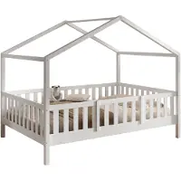 Vipack Hausbett >Dallas< Rausfallschutz, weiß, Kiefer massiv - 210x170x147cm (BxHxT)