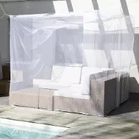 Markenlos Moskitonetz für Doppelbett weiß ohne Öffnung - 200x220x200cm - Insektenschutz für Reisen