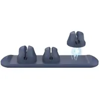Wigento 3 in 1 Magnetische Desktop Kabelclips Silikon Cable Ladekabel Zubehör