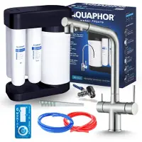 ARI 3-Wege-Küchenarmatur Venom, Edelstahl, Ausziehbare Spültischarmatur Im Set Mit Aquaphor Wasserfiltersystem, Untertischanlage