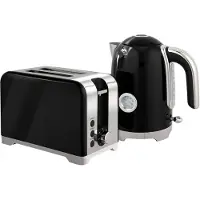 Novzep Wasserkocher und Toaster Set mit Thermometer, 1,7 l, 2200 W Wasserkocher, 2-Scheiben-Toaster mit 7 Bräunungsstufen