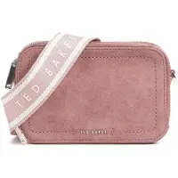 Ted Baker Leder Umhängetasche Shayann Webbing Suede Crossbody Camera Bag Pink rosa