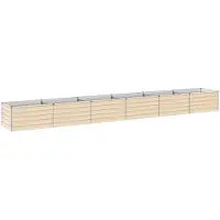 vidaXL Hochbeet im Garten Elfenbein 600 x 80 x 55 cm Stahl