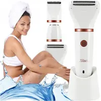Zilan 3-in-1-Rasierer für Körper, Bikini, Beine und Achseln-wasserdicht, USB