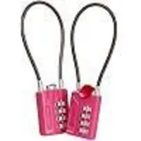 Sonstiges Zahlenschloss 4-stellig rücksetzbar 18 cm Vinyl-Stahlkabel Rosa