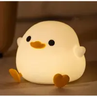 Xdovet Nachtlicht, Niedliche Silikon Enten Lampe für Kinder, Wiederaufladbare Touch LED Dimmbar Nachttischlampe für Schlafzimmer, Wohnzimmer