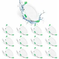 Rosikey 12er Set LED Einbaustrahler 230V, 7W LED Spot 75mm - 85mm Lochmaß, IP44 Warmweiß Neutralweiß Kaltweiß Deckenspots, 30mm Ultra Flach Einbauleuchten für Badezimmer Küche