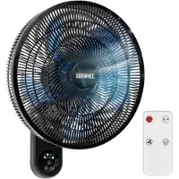 Duronic FN42 BK Wandventilator, Ventilator zur Montage, mit Fernbedienung | 3 Geschwindigkeiten, Wandkühler mit 50W, 60° Oszillation für gute Luftzirkulation, Windmaschine mit Timer Funktion
