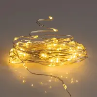 Spetebo Draht Lichterkette 795 cm mit 160 LED und 8 Leuchtfunktionen - warm weiß - Garten Deko Beleuchtung Außen Innen Batterie betrieben mit Timer