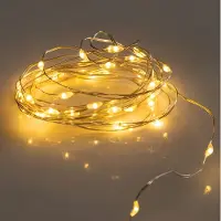 Spetebo Draht Lichterkette 40 LED / 195 cm - warm weiß - Deko Beleuchtung für Außen und Innen